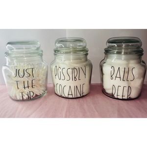 Handmade Glass Apothecary Jars Set of 3 *SOLD*